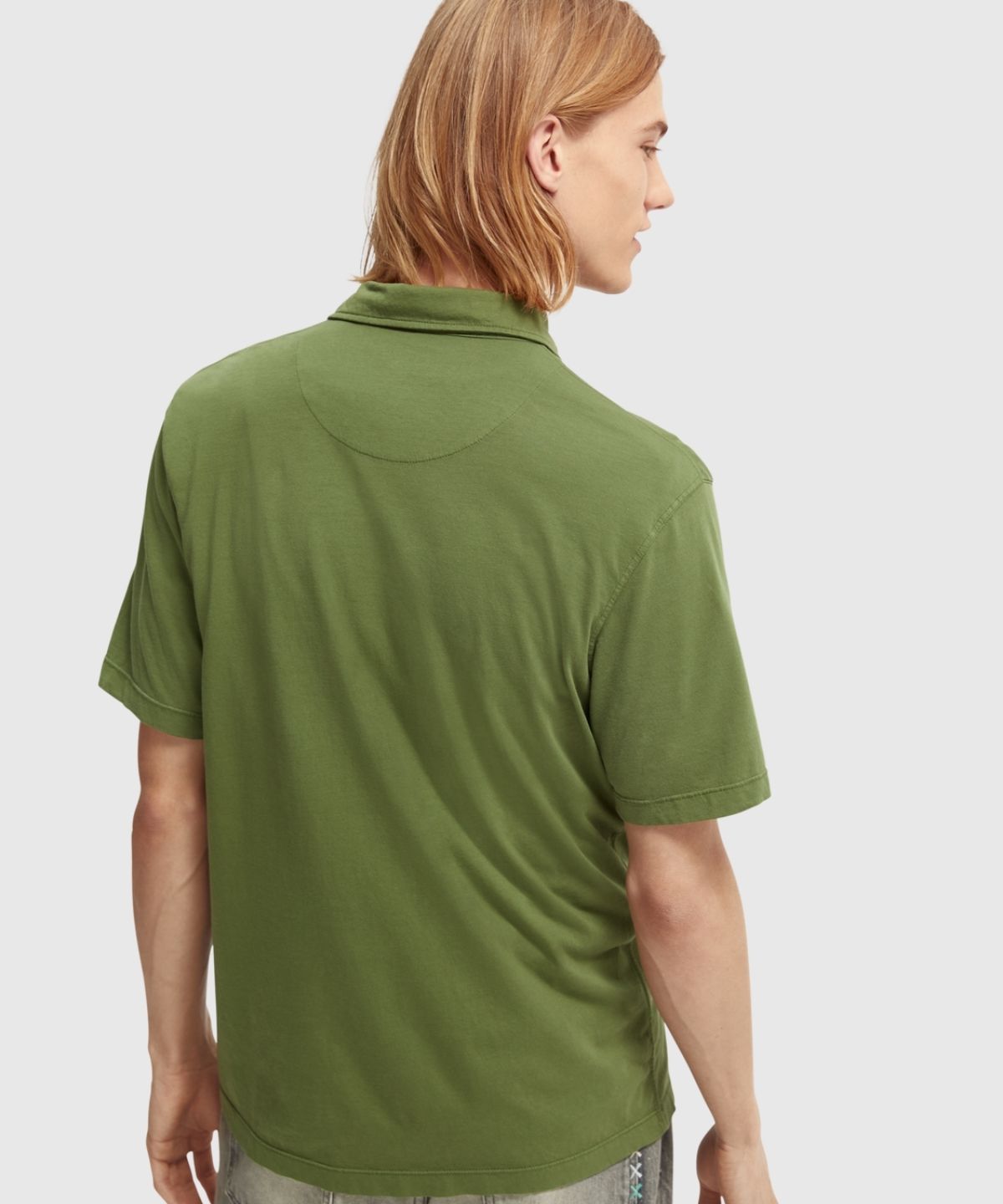 Garment-Dyed Jersey Polo In Organic Cotton