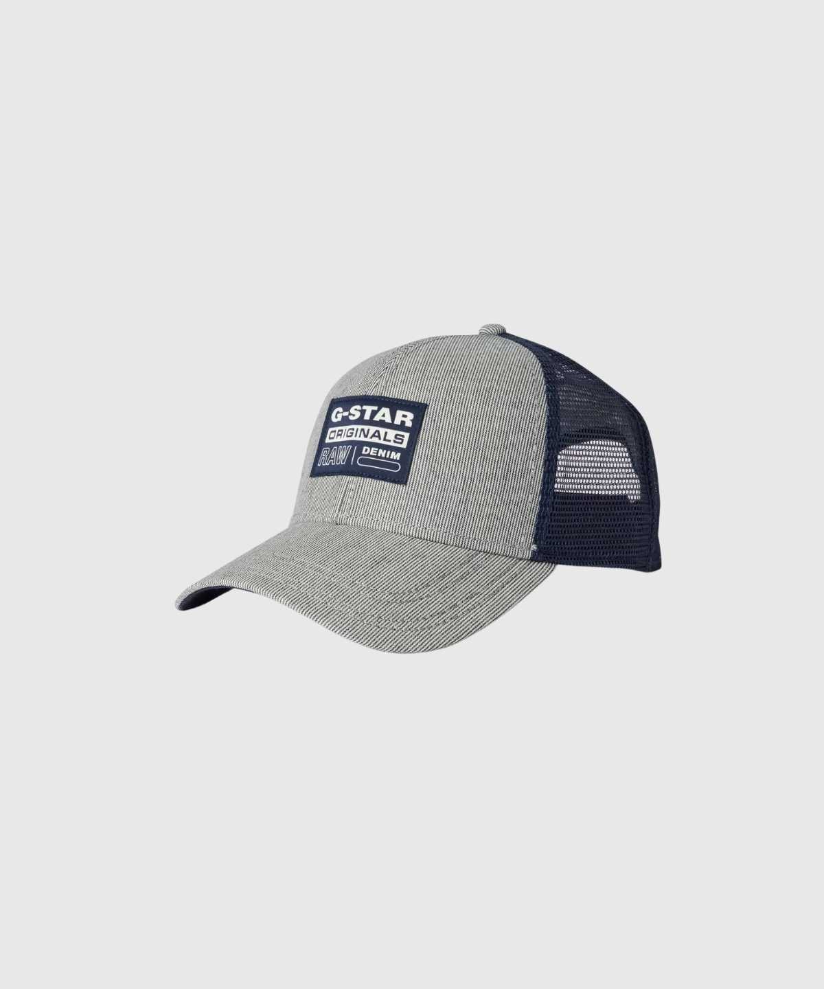Indigo stripe embro baseball trucker cap