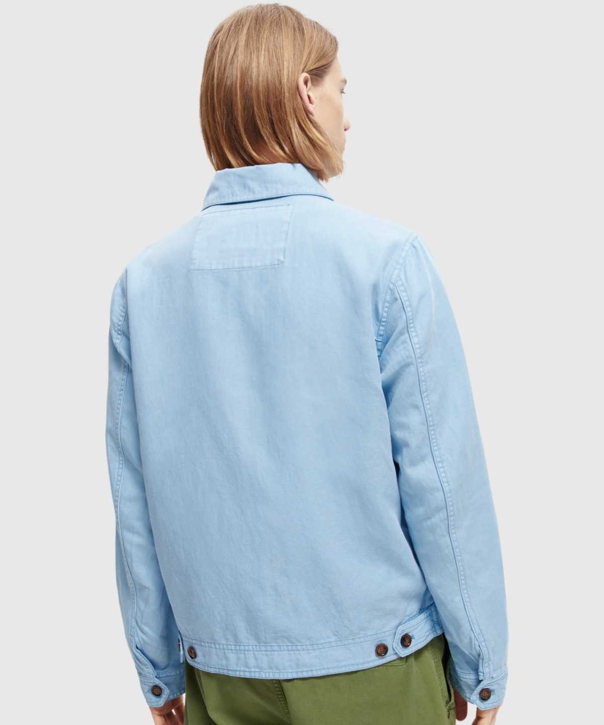 Short Garment-Dyed Cotton-Linen Jacket