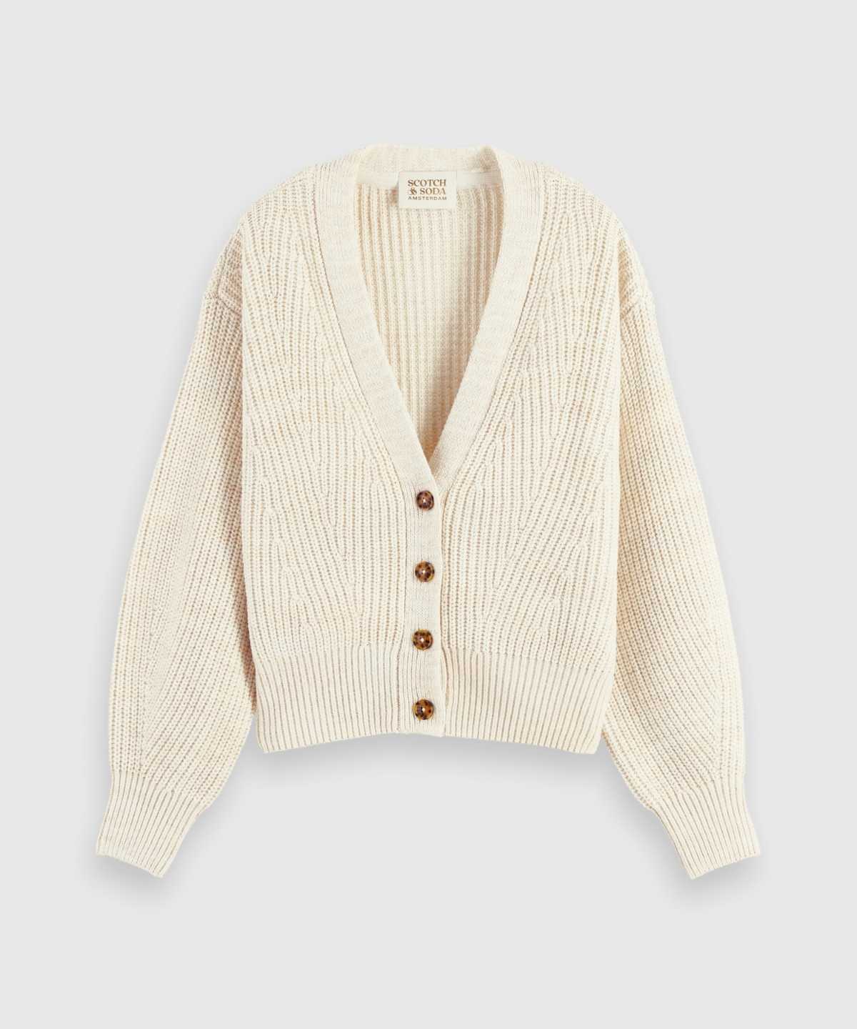 Knitted Cardigan With Puffy Sleeves