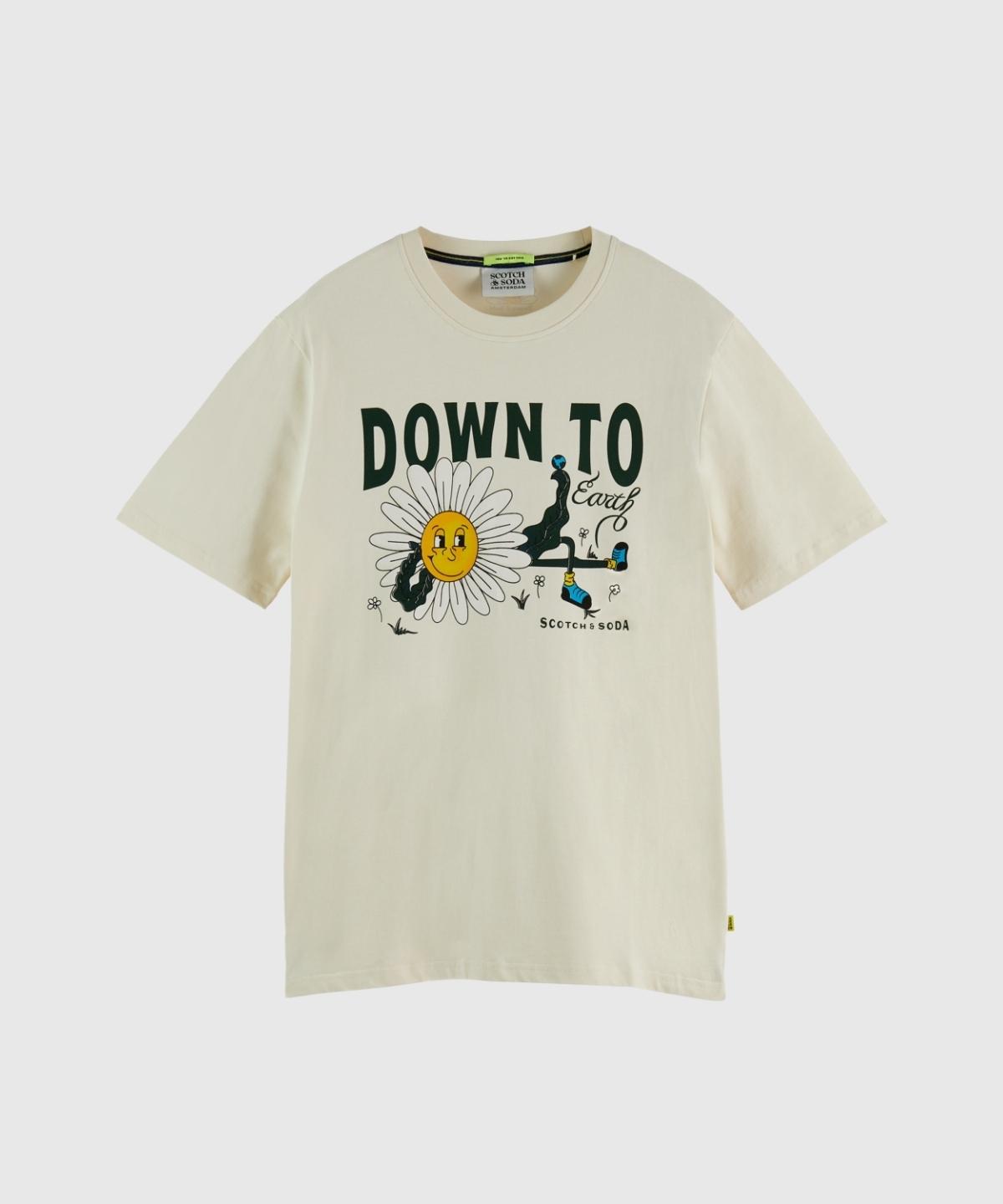 Graphic Jersey Crewneck T-Shirt In Organic Cotton