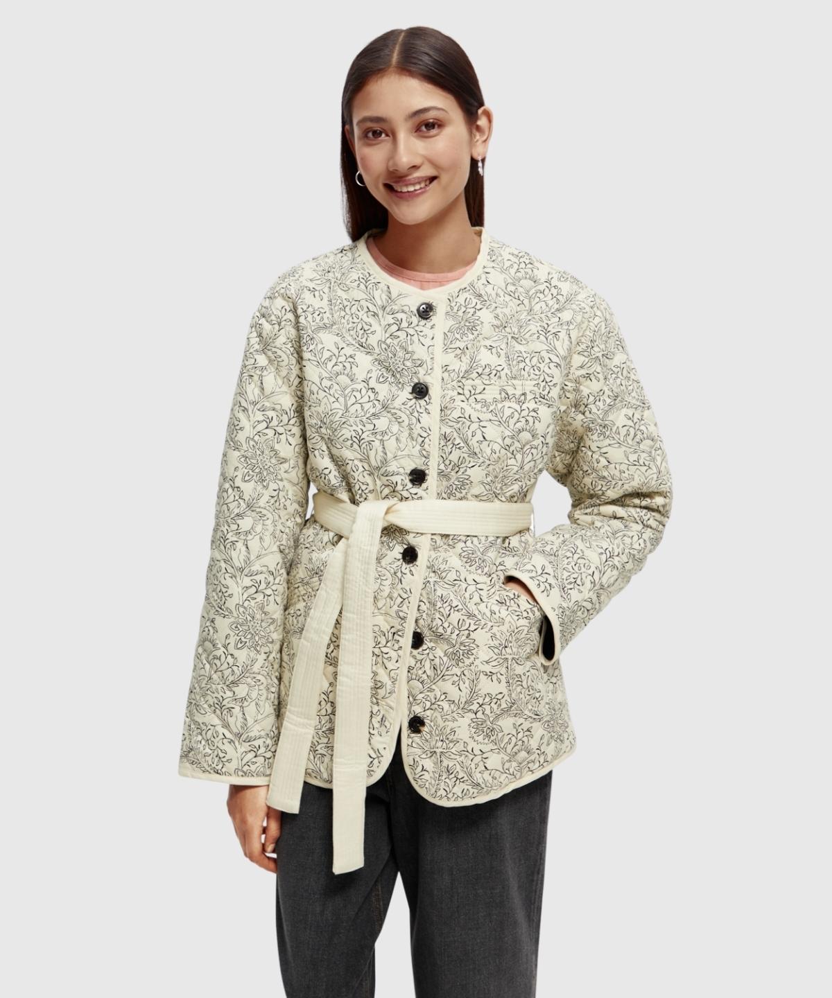 Quilted Belted Jacket In Organic Cotton