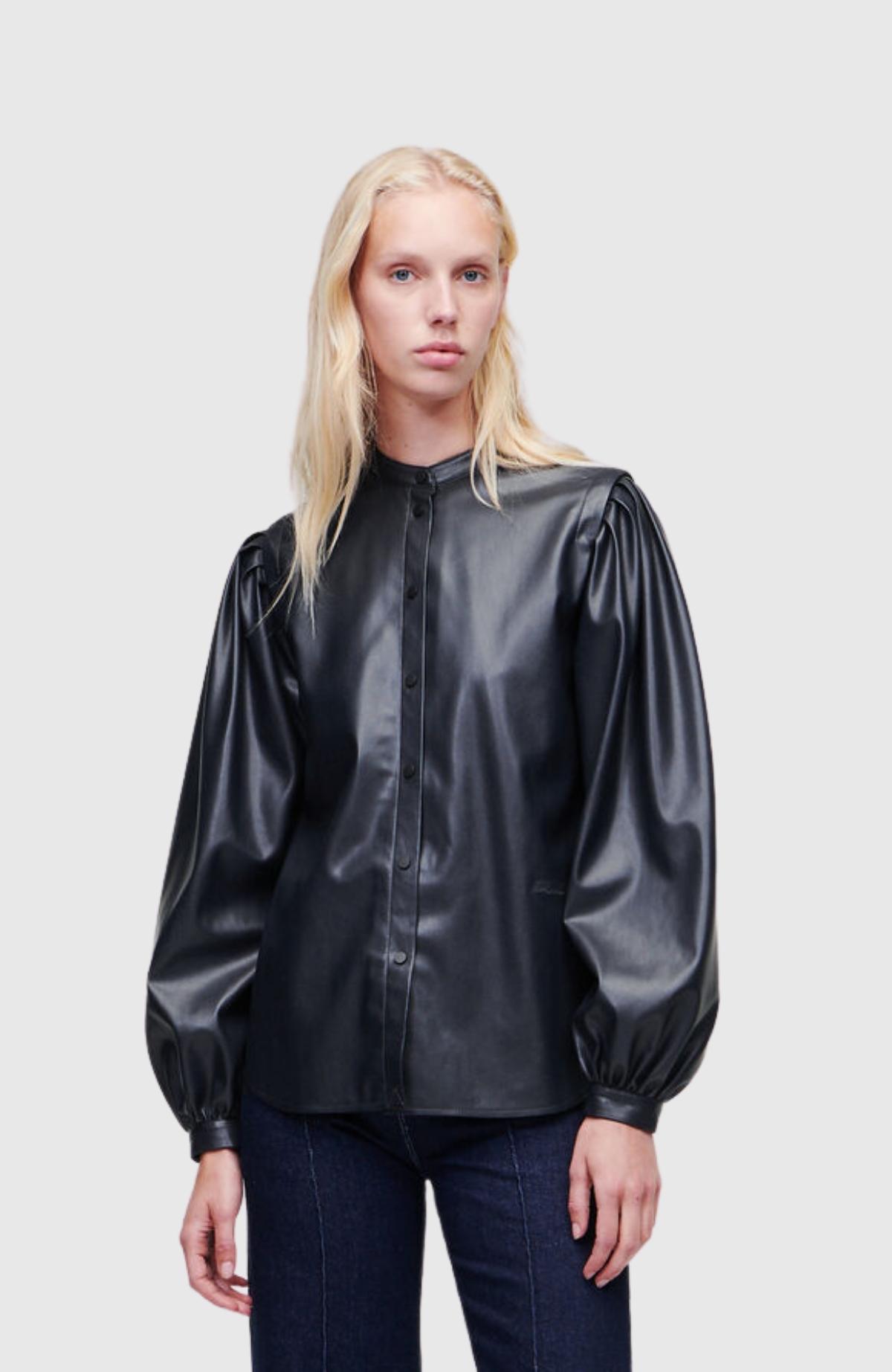 Faux Leather Shirt