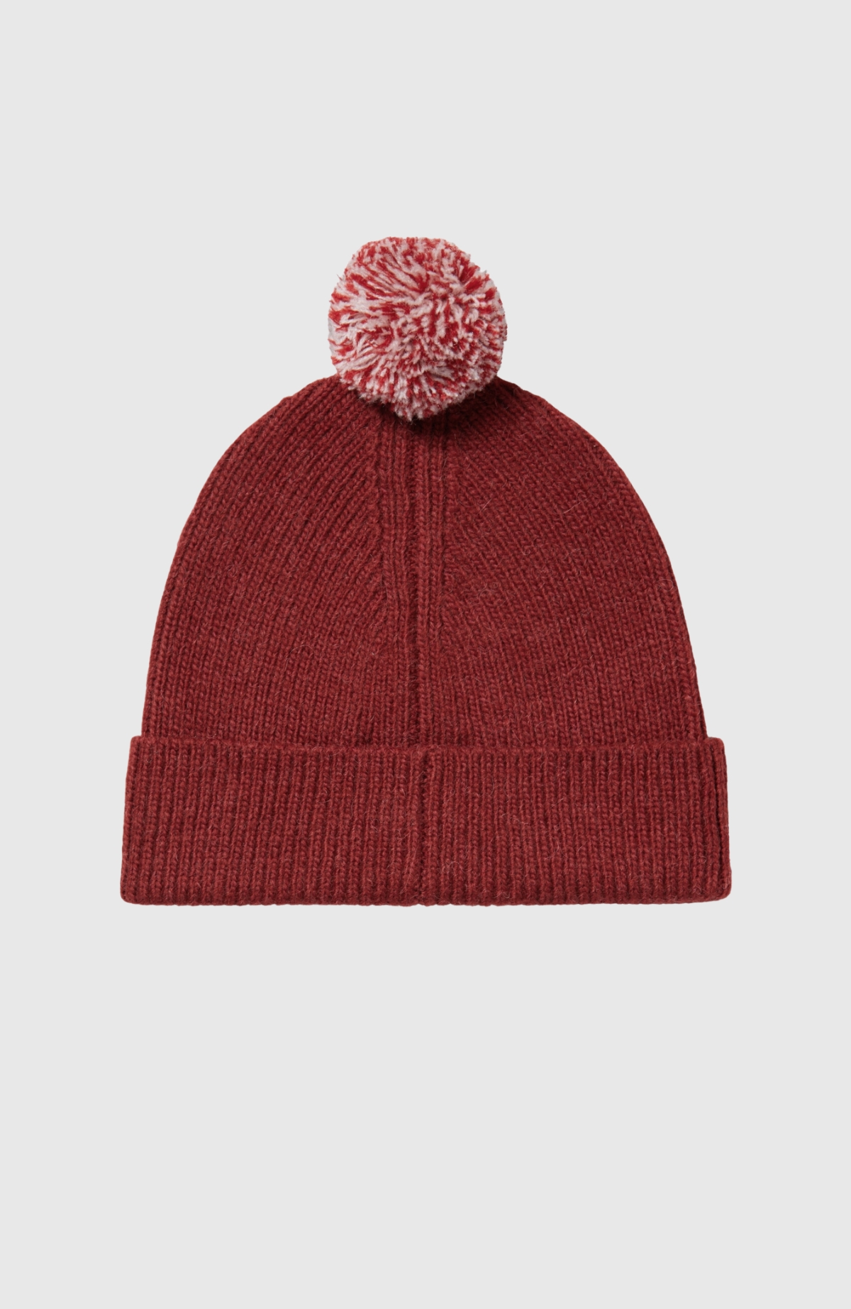 Embroidered knitted beanie with pompom