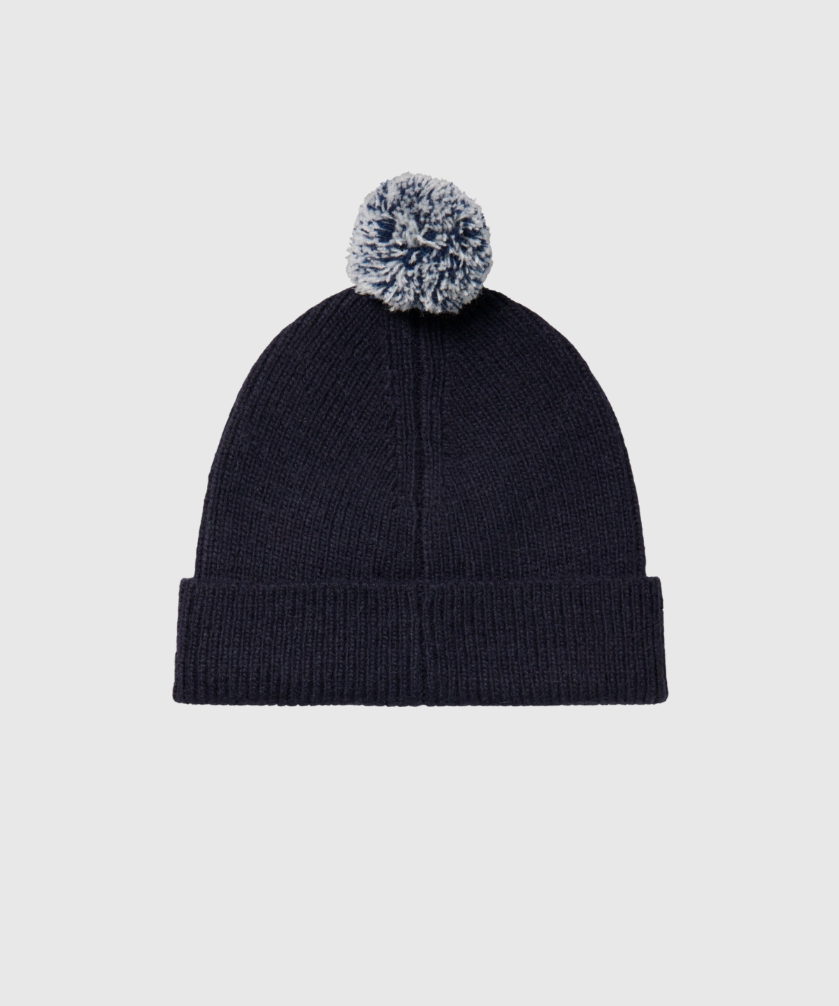 Embroidered knitted beanie with pompom