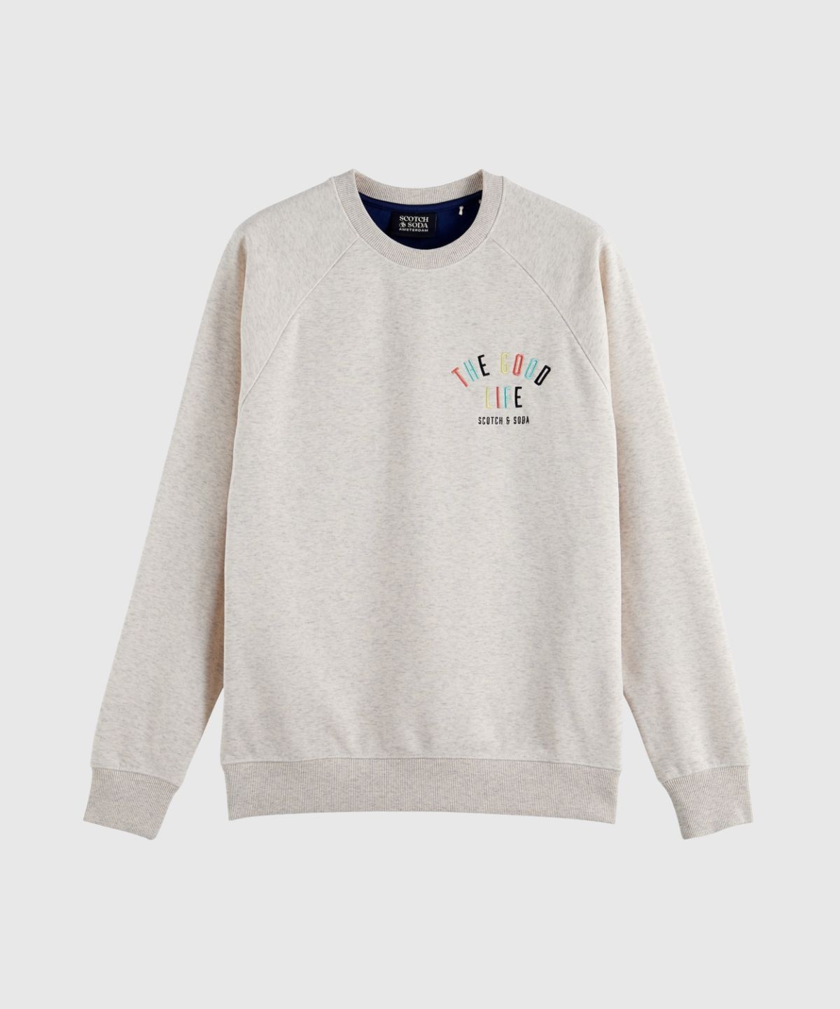 Chest embroidery crewneck sweatshirt