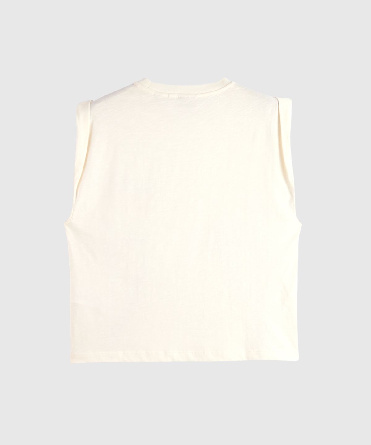 Loose fit sleeveless T-shirt with folded shoulder detail