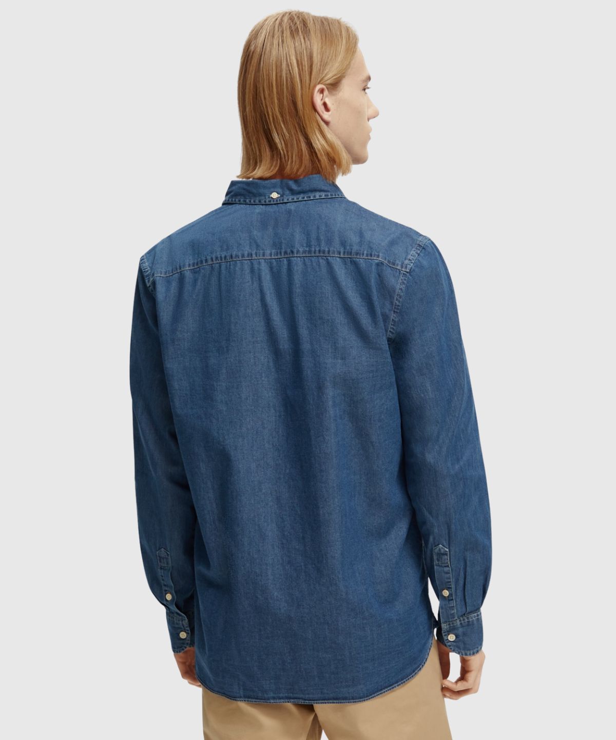 Regular-Fit lightweight detail-trimmed Indigo Shirt