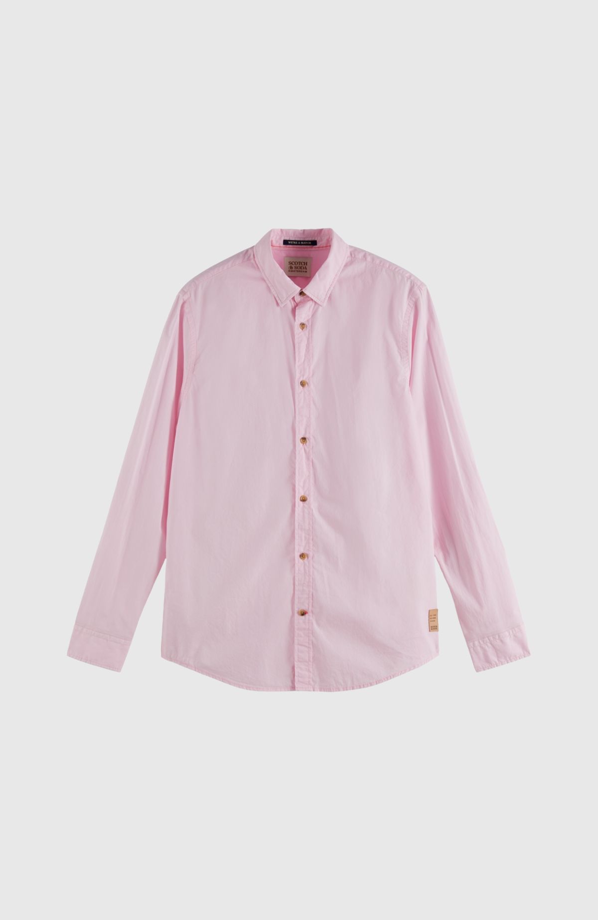 Regular-Fit poplin shirt with sleeve roll-up