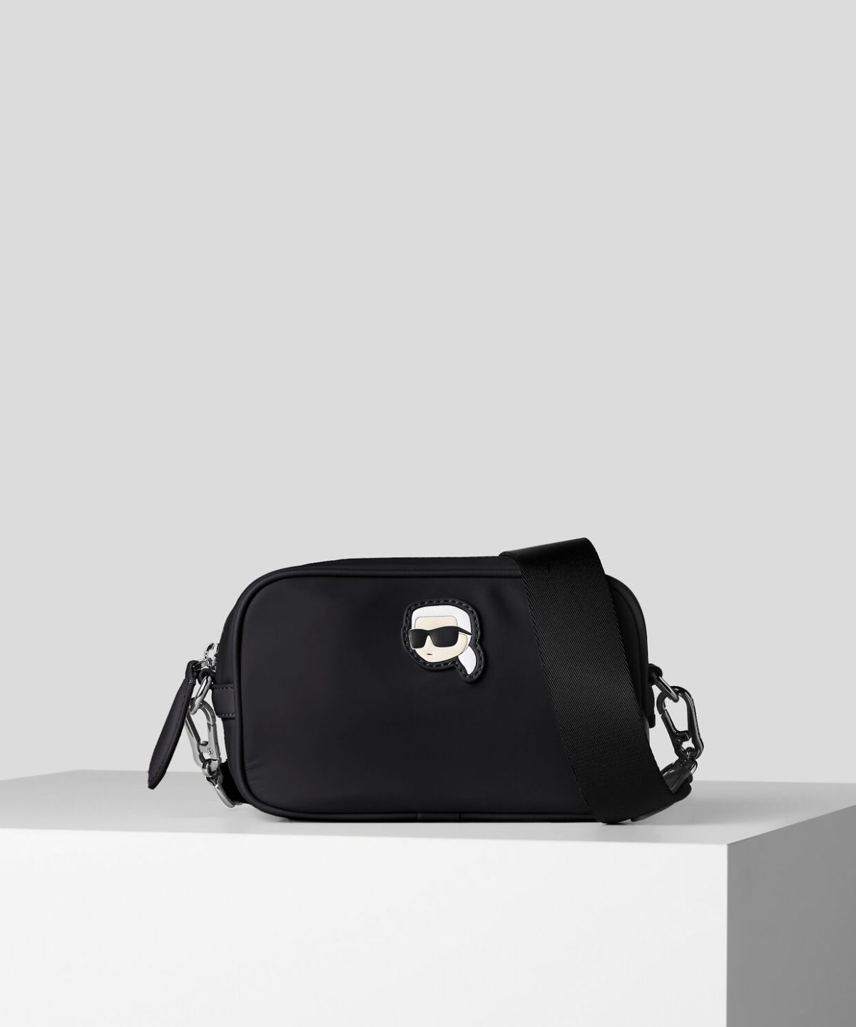 KARL LAGERFELD K/IKONIK 2.0 NYLON LAPTOP BAG, Black Women's Handbag