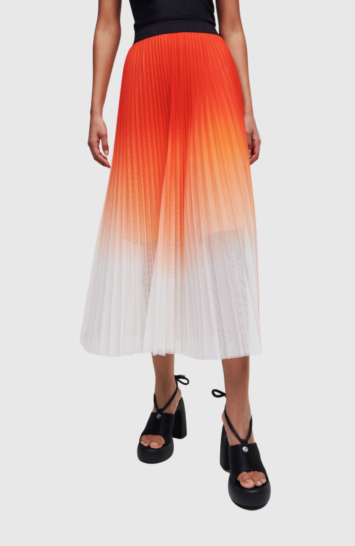 Pleated Mesh Ombre Skirt - Maxx Group
