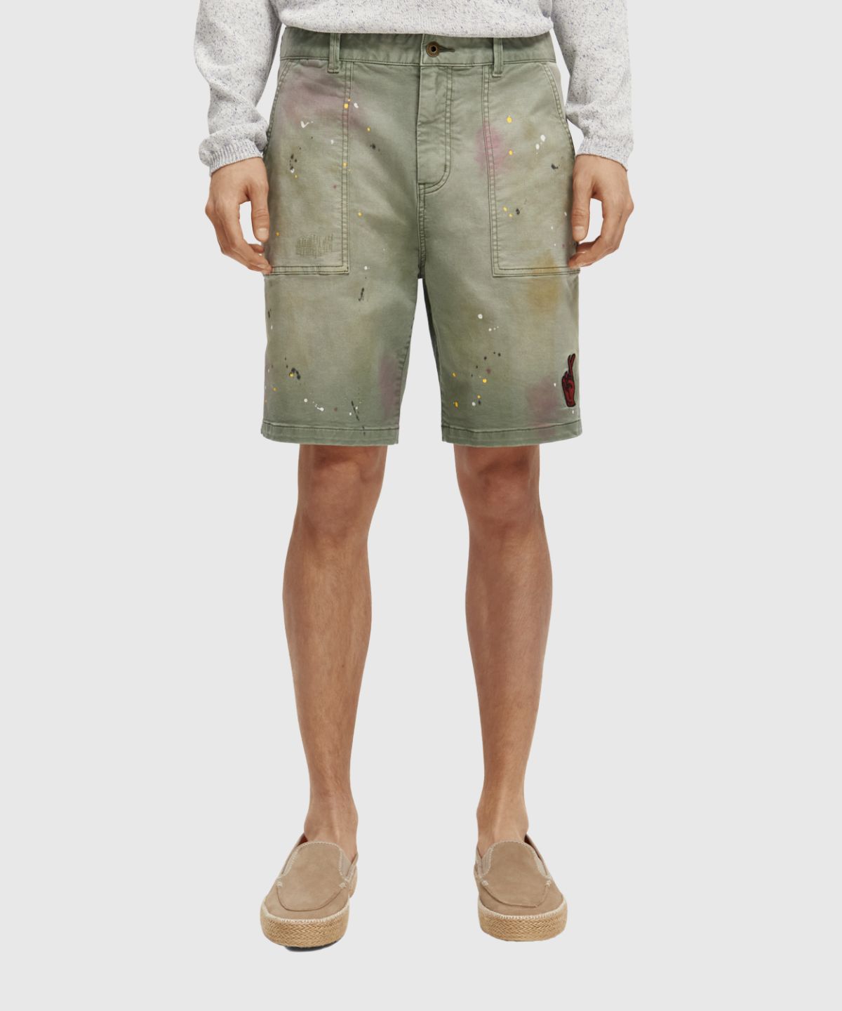 Fave – Worked-out garment-dyed twill short