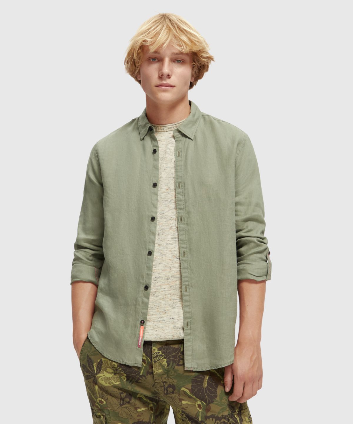 Linen shirt with sleeve roll-up - Maxx Group