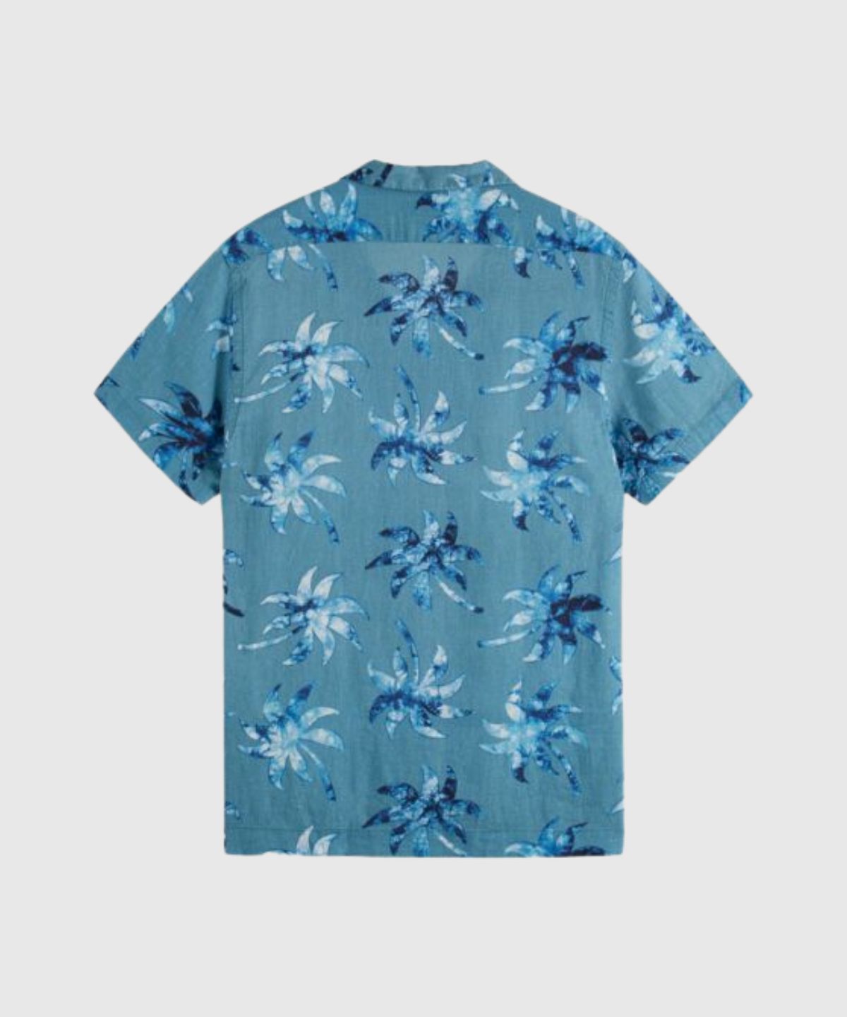 Linen-viscose printed Short sleeve shirt