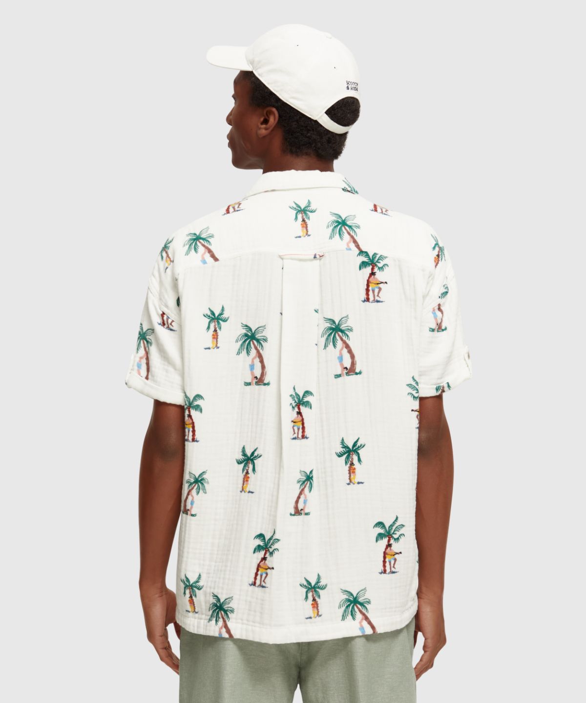 Short sleeve bonded & printed shirt in relaxed fit