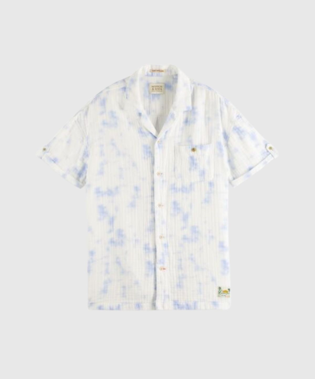 Short sleeve bonded & printed shirt in relaxed fit