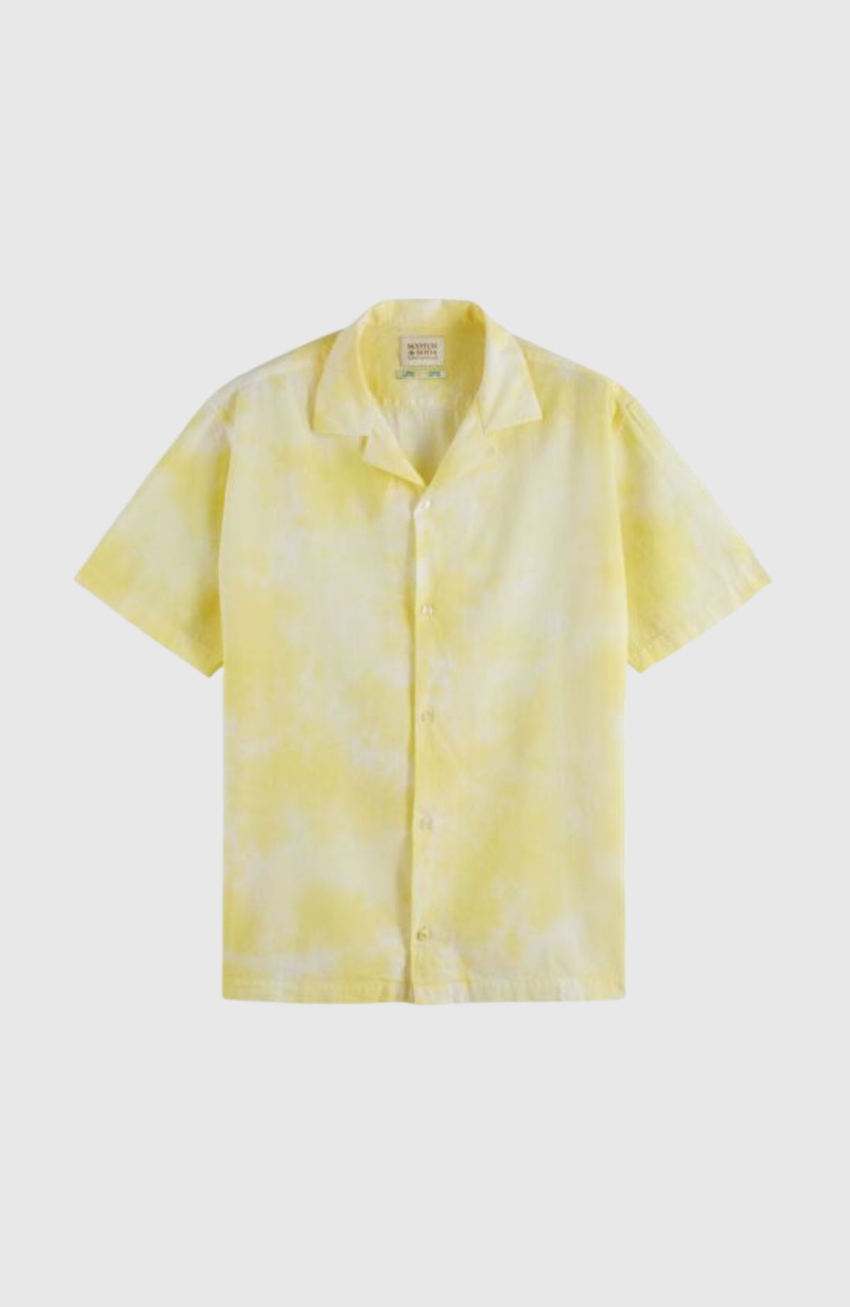 Detailed Tie-dyed linen blend shirt