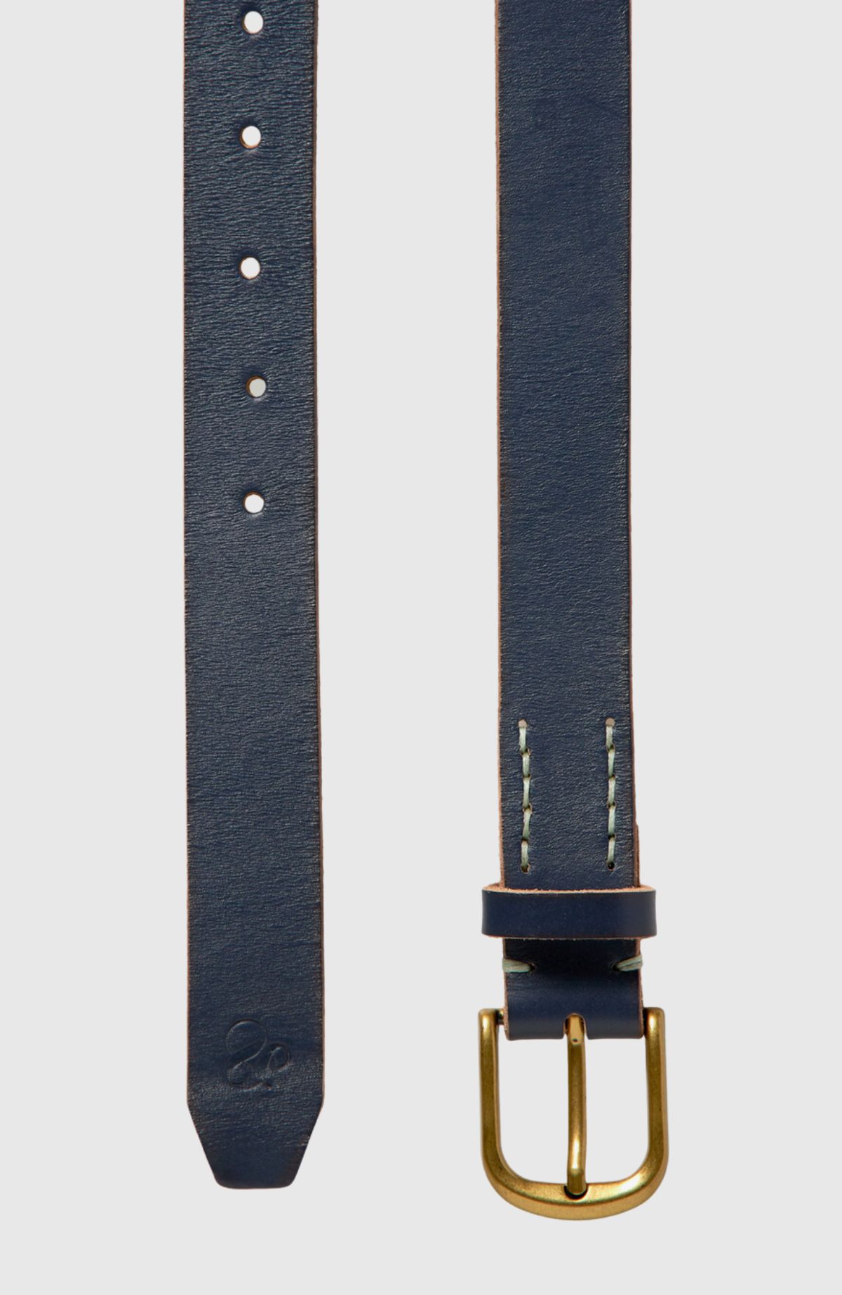 Leather belt with printed backside