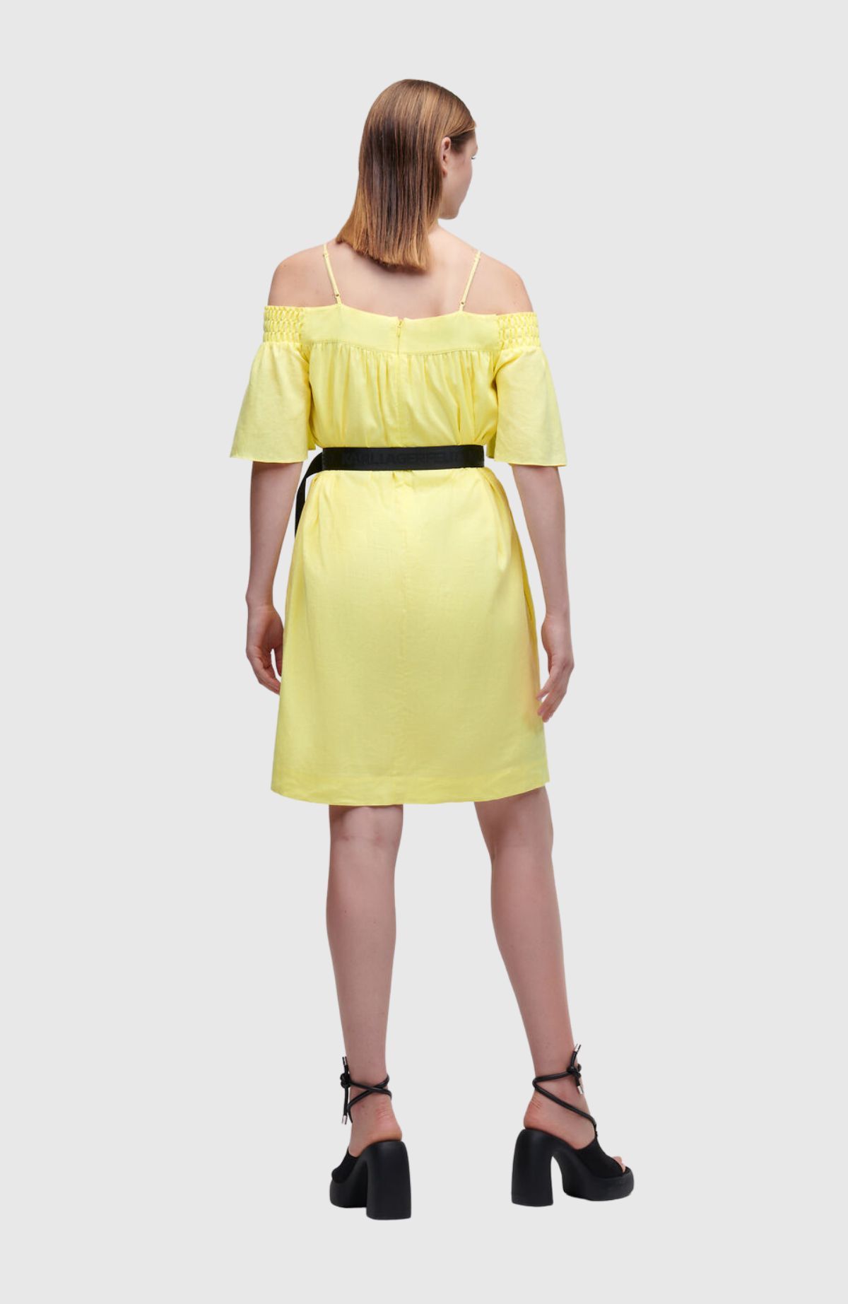 Linen Blend Dress W/Belt