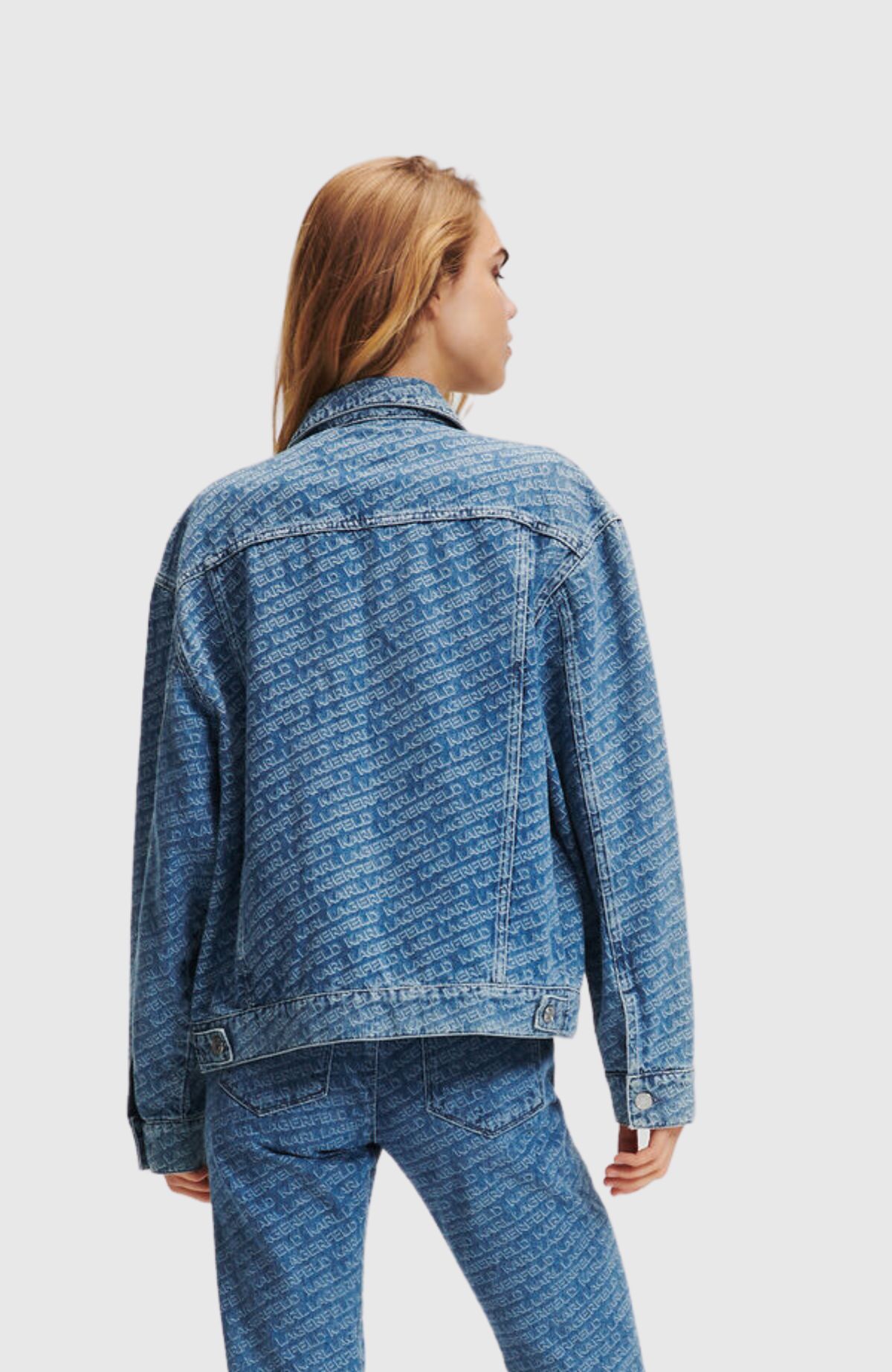 Diagonal Aop Denim Jacket