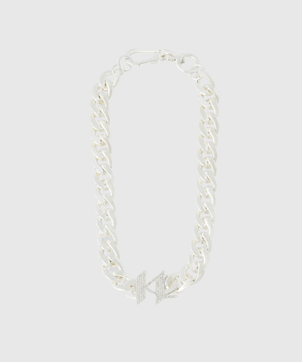 KARL LAGERFELD K/MONOGRAM CHAIN PAVE BRACELET, Silver Women's Bracelet