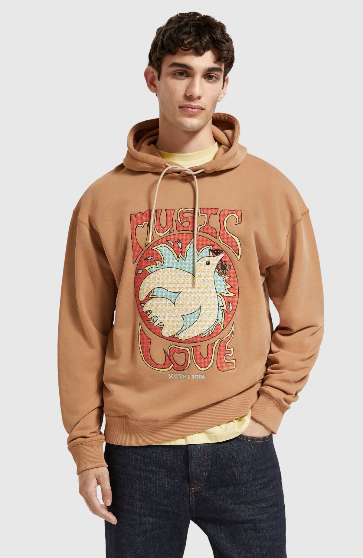 Relaxed fit artwork hoodie in Organic Cotton
