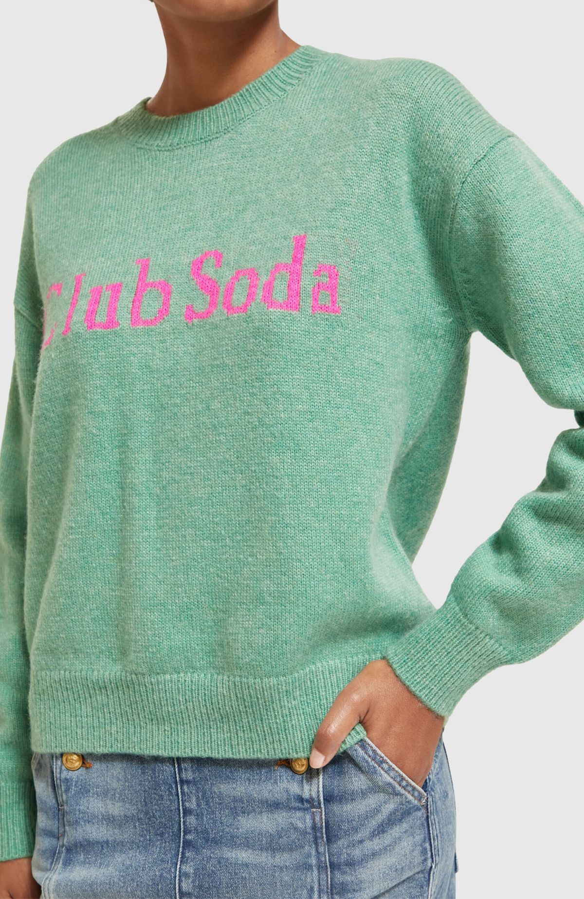 Intarsia Club Soda pullover