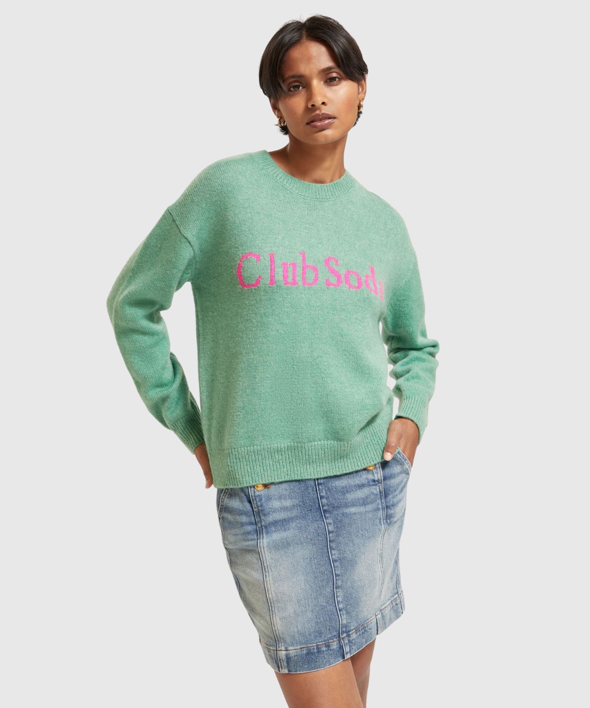 Intarsia Club Soda pullover