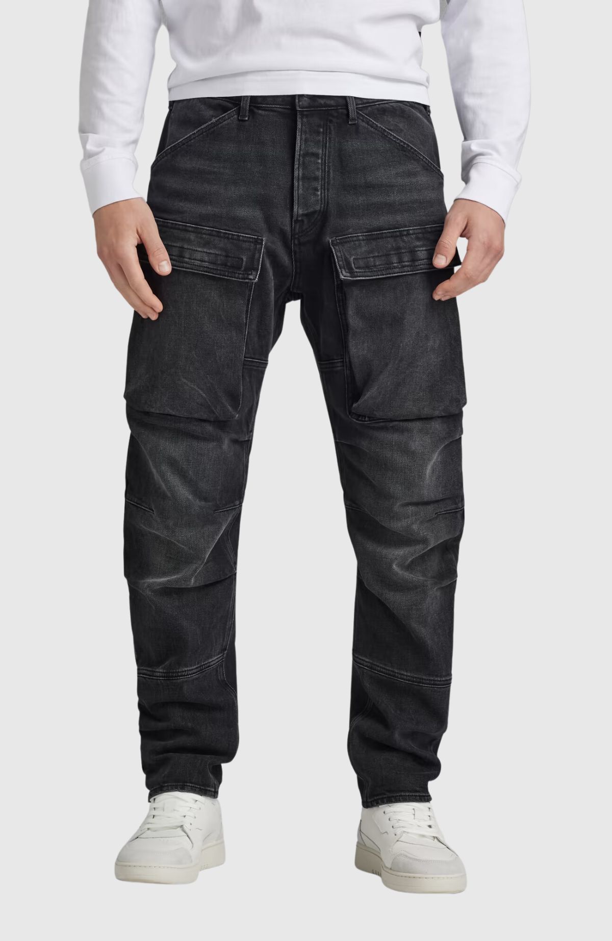 3D Straight Tapered Denim Cargo