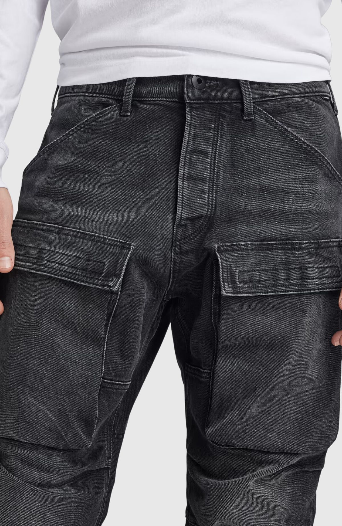 3D Straight Tapered Denim Cargo