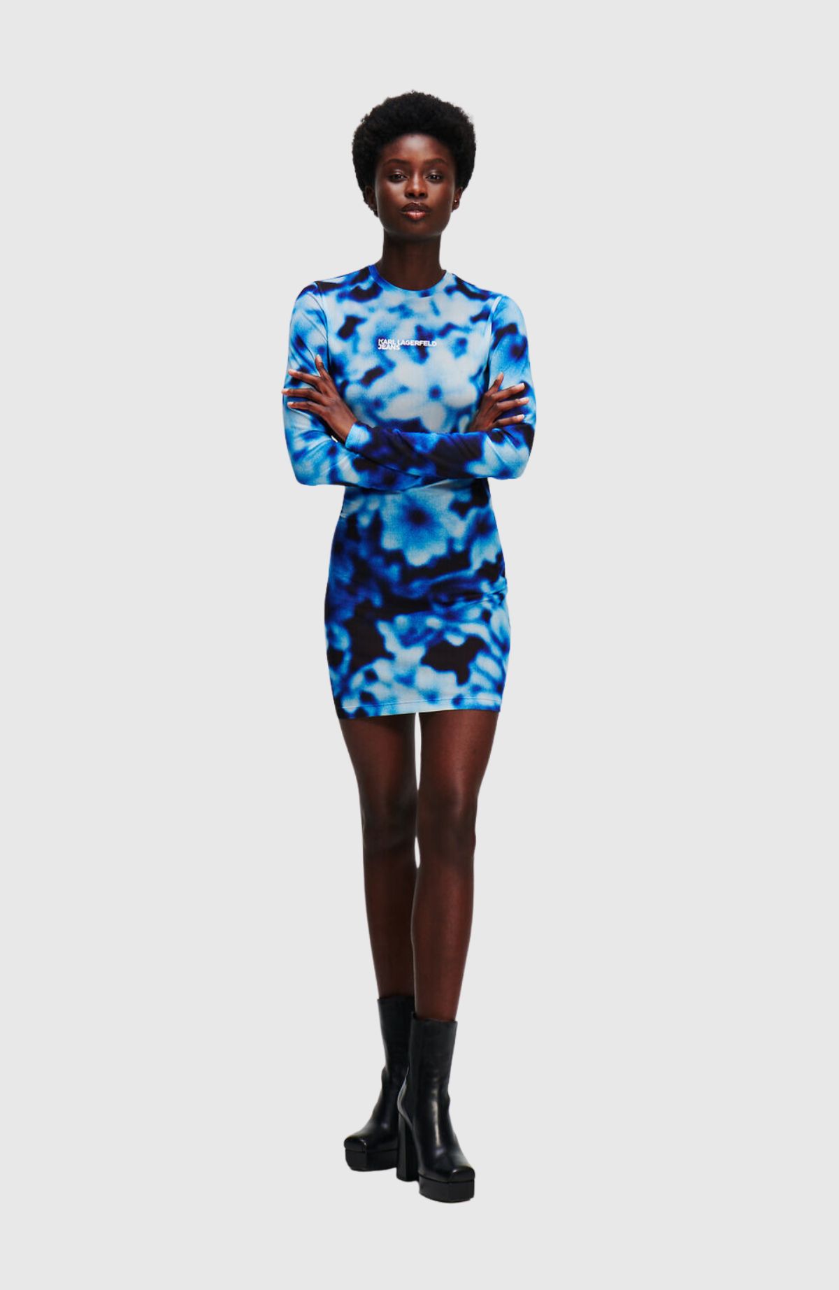 KLJ Blurred Aop Mesh Dress