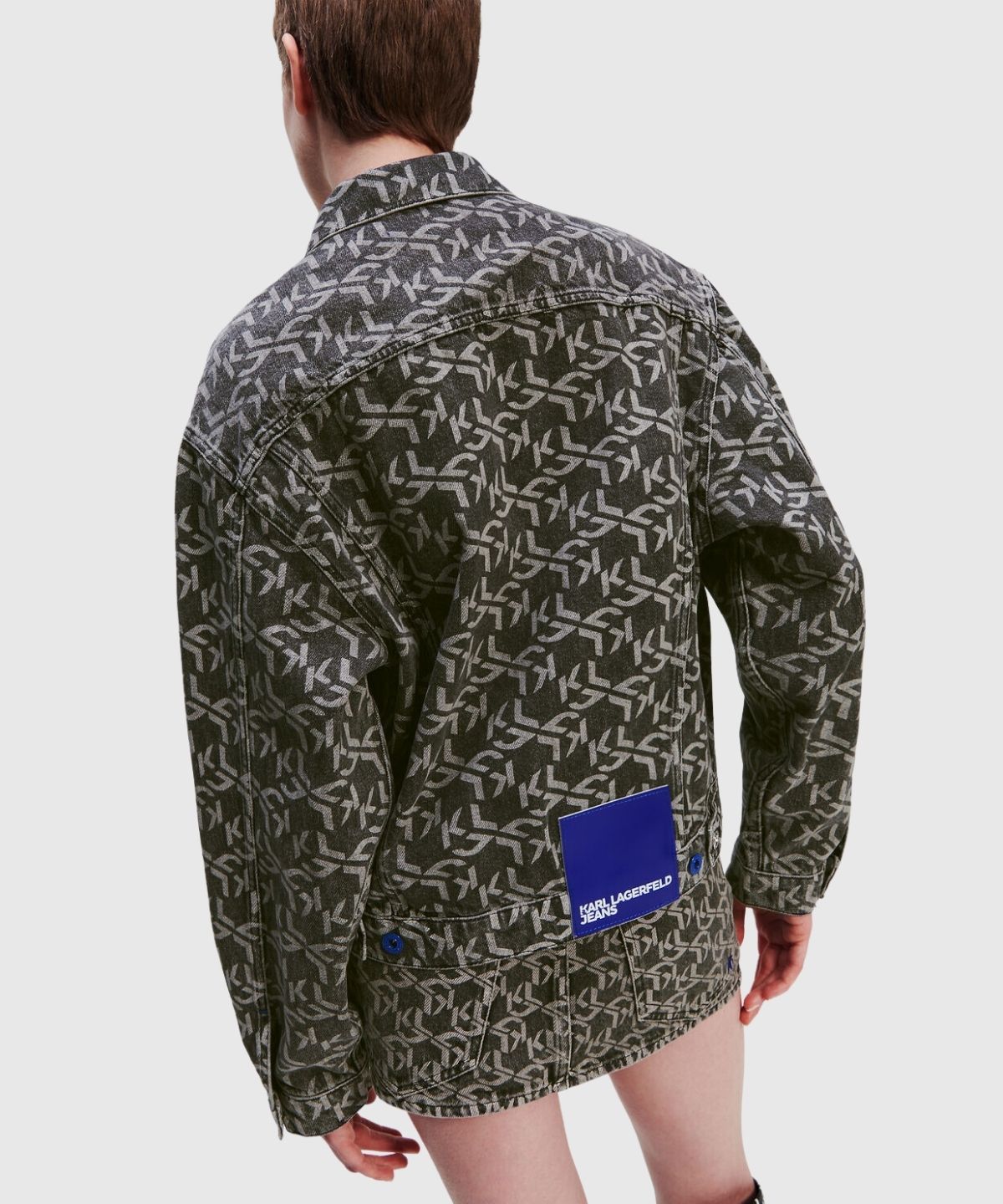 Karl Lagerfeld Jeans CROPPED MONOGRAM - Sweatshirt - blue 