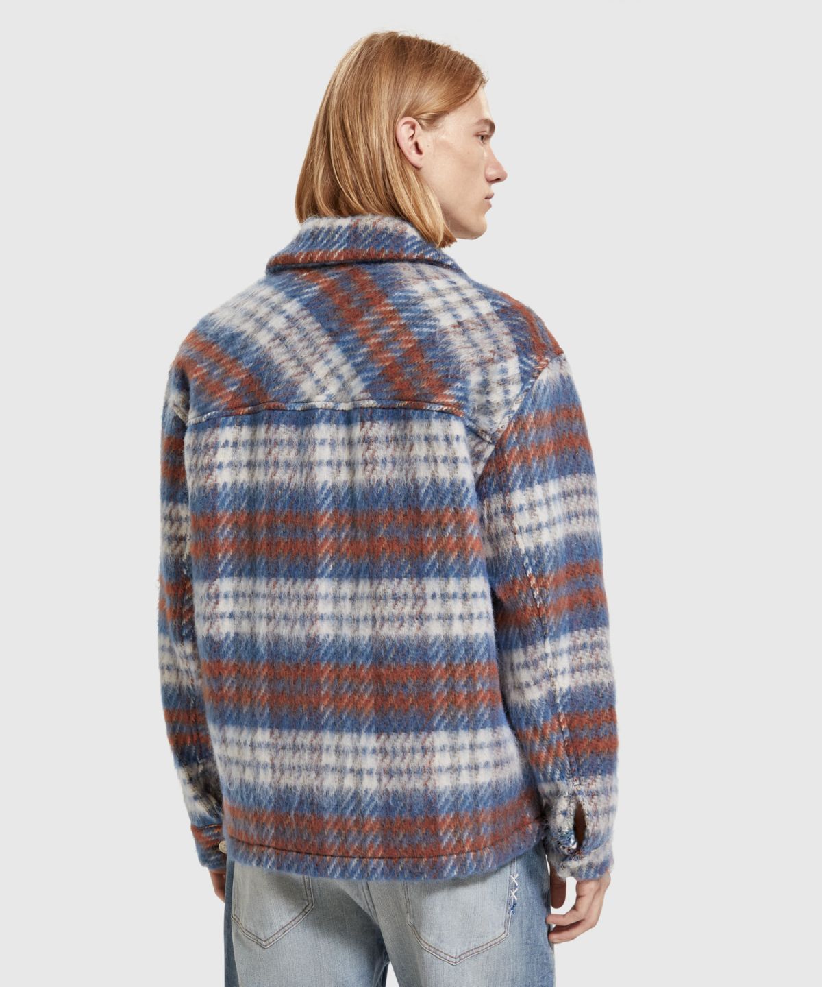 Brushed Wool blend check overshirt