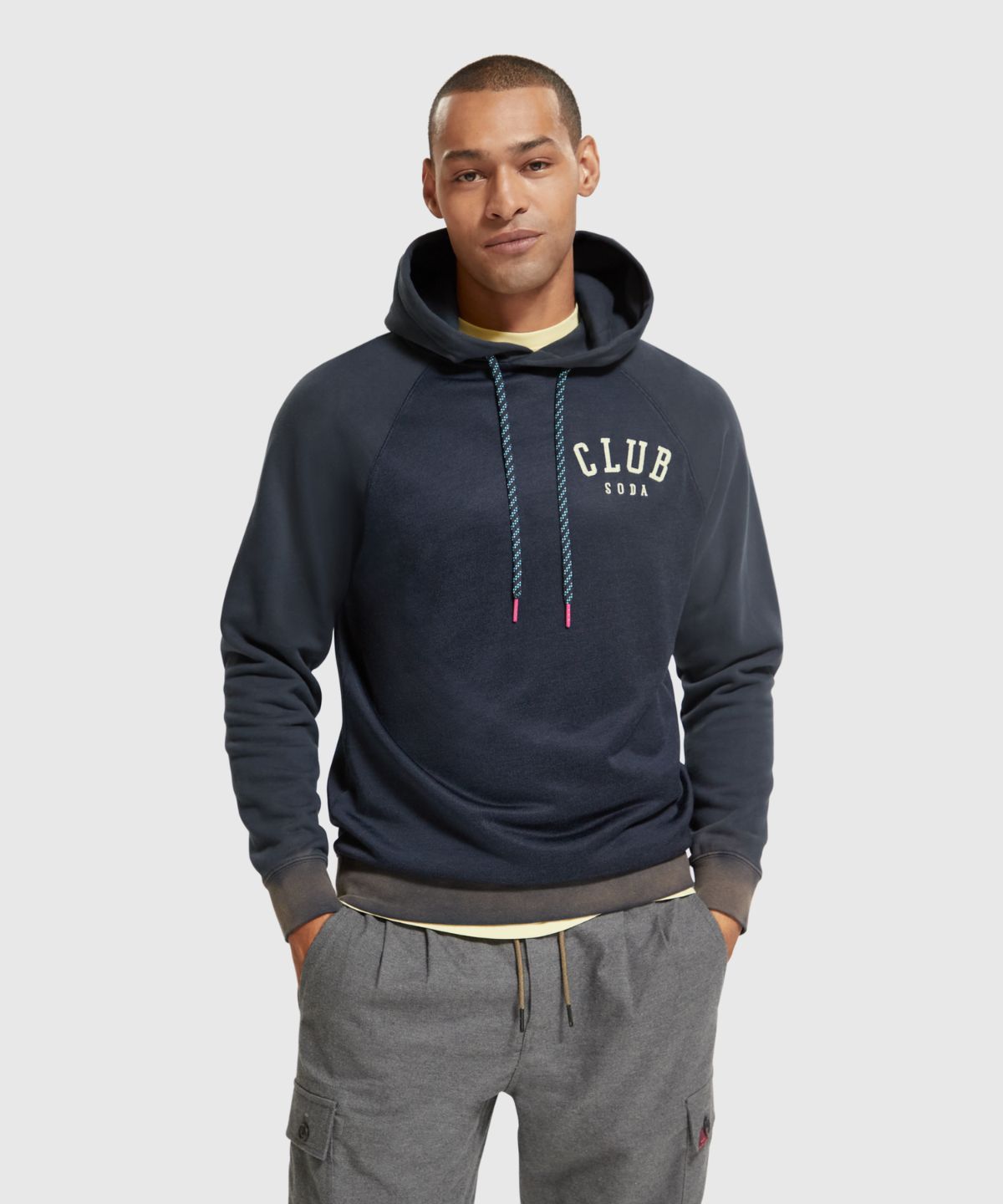 Regular fit hoodie with spray effect in Organic Cotton blend