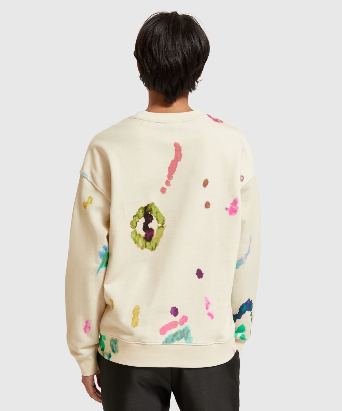 Galaxy dye AOP print dropped shoulder sweatshirt