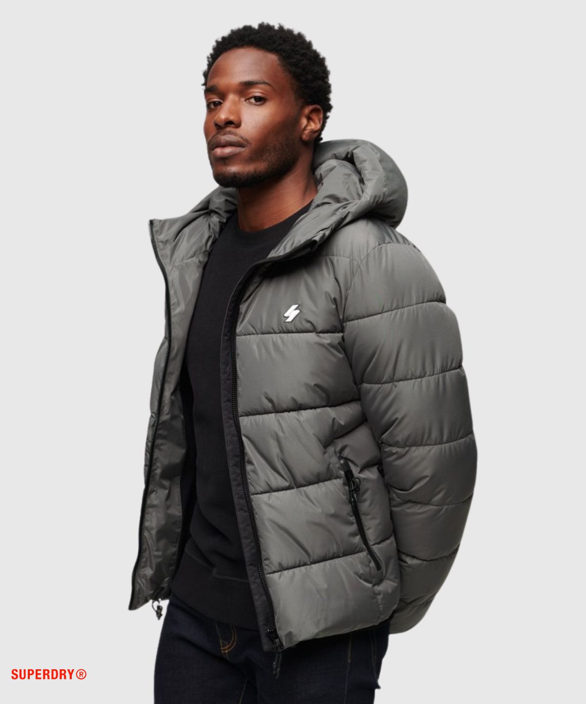 Hooded Sports Puffer Jacket