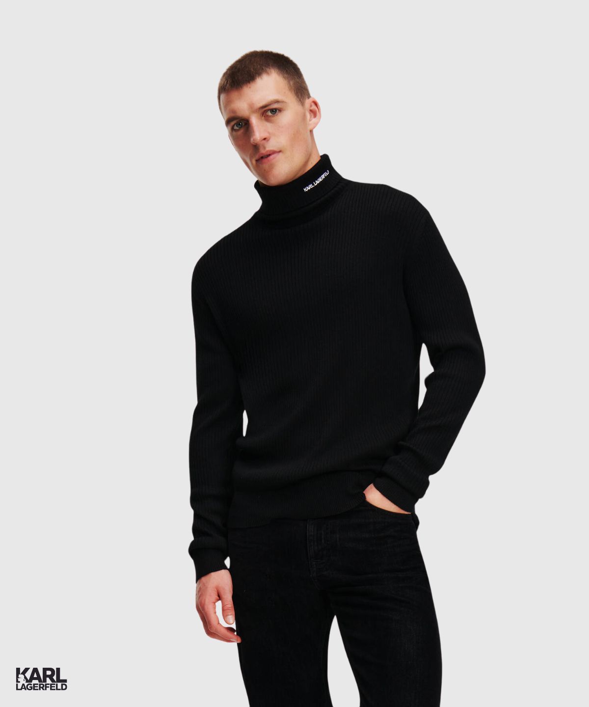 Logo Ribbed Turtleneck