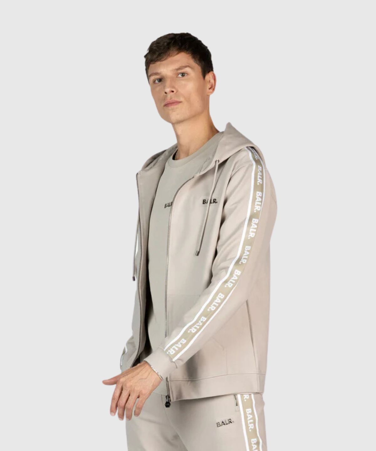 Q-Tape Regular Fit Zip Through Hoodie