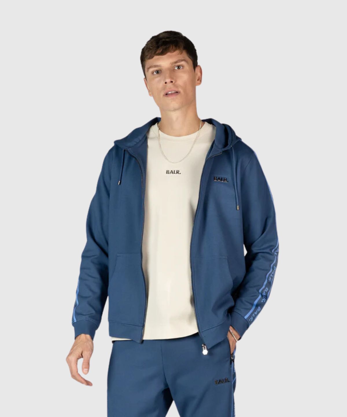 Q-Tape Regular Fit Zip Through Hoodie