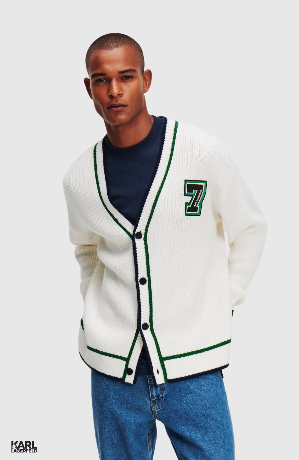 Varsity Wool Blend Cardigan