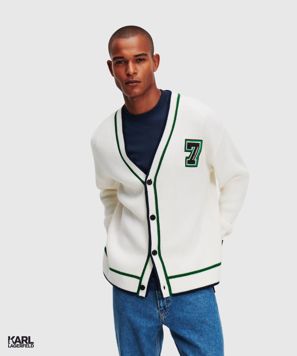 Varsity Wool Blend Cardigan