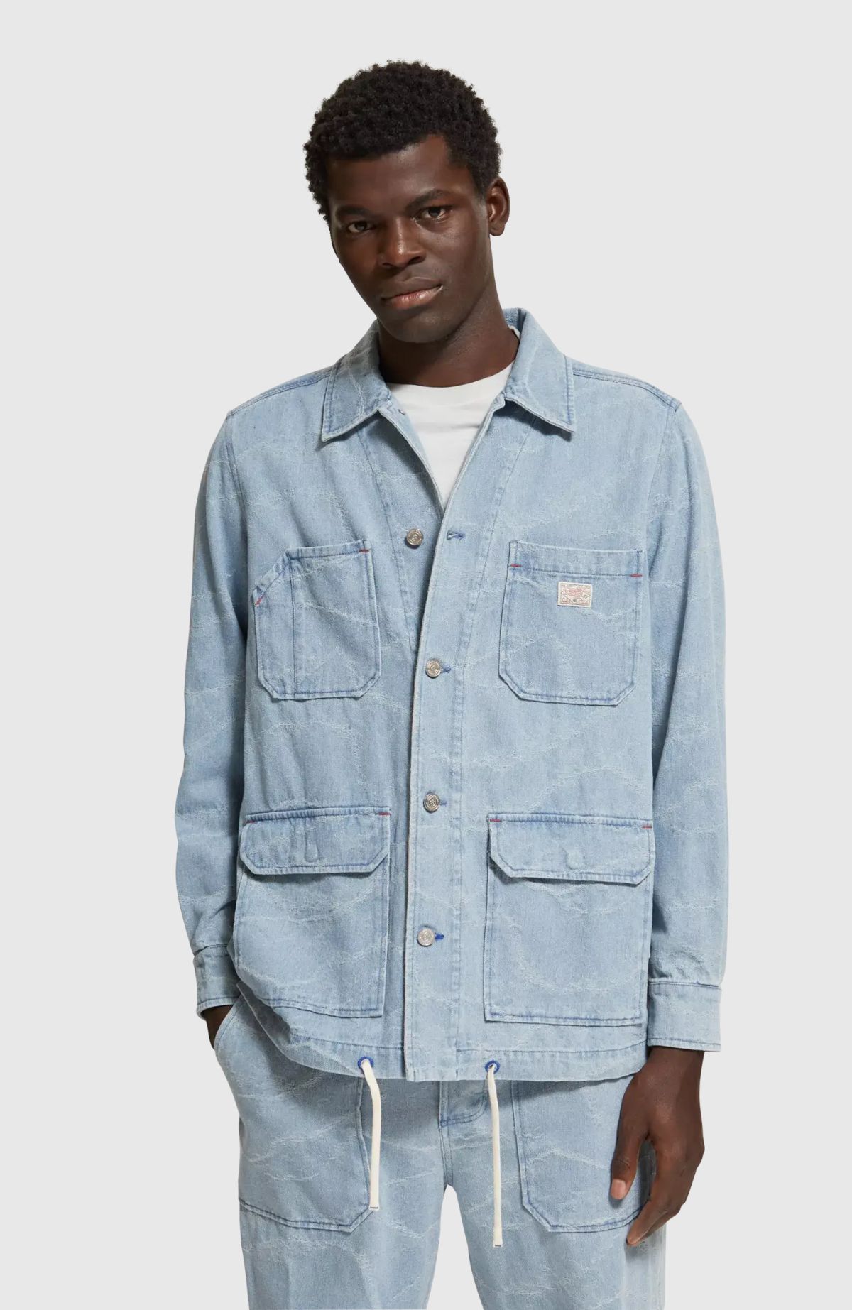 Denim Waves Jacquard Workwear Jacket