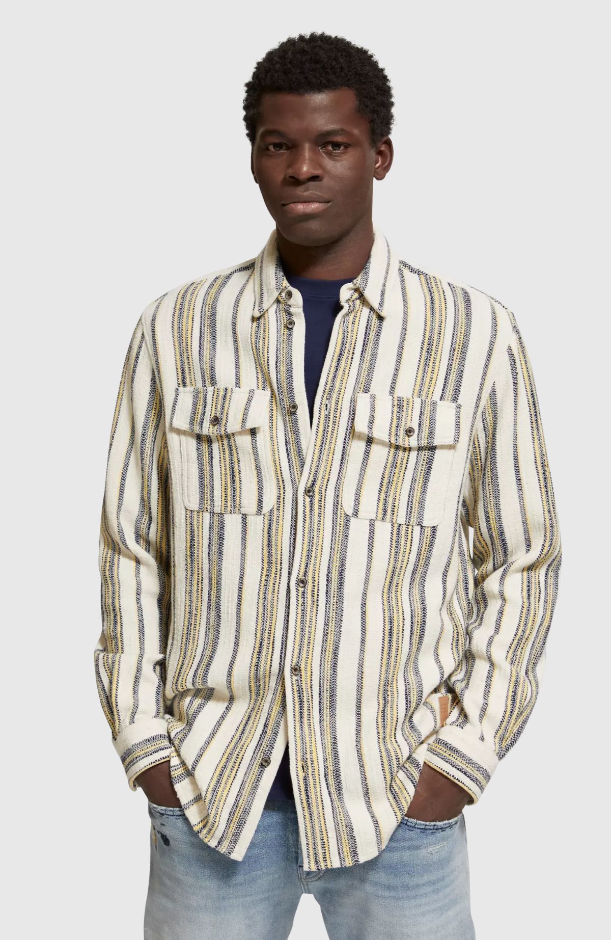 Basket Weave Gradient Stripe Shirt