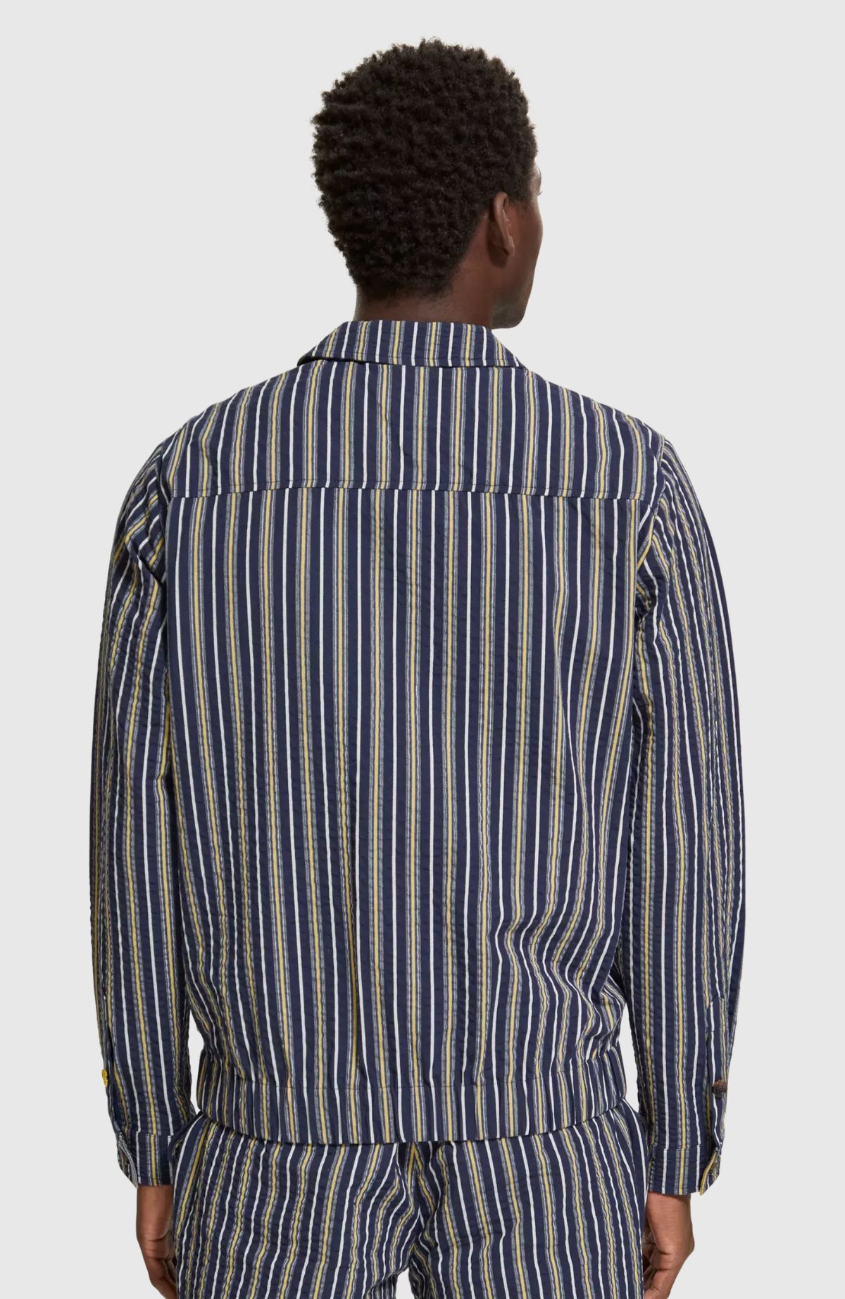 Striped Cotton-Blend Seersucker Blouson