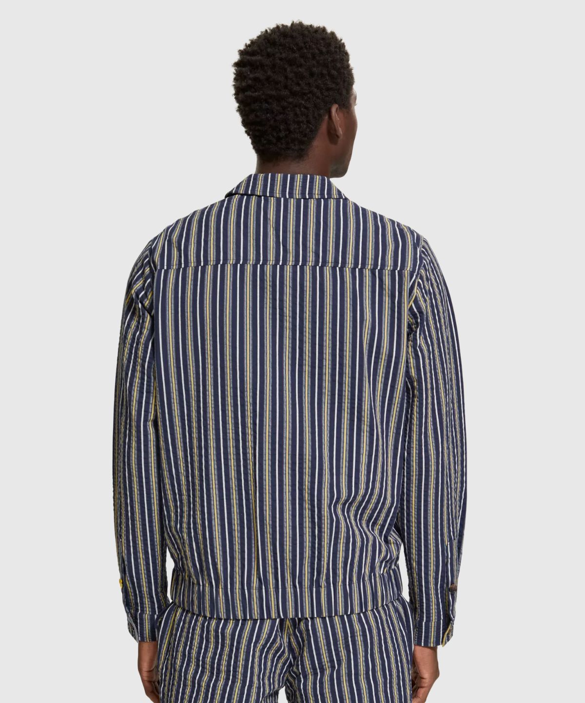 Striped Cotton-Blend Seersucker Blouson