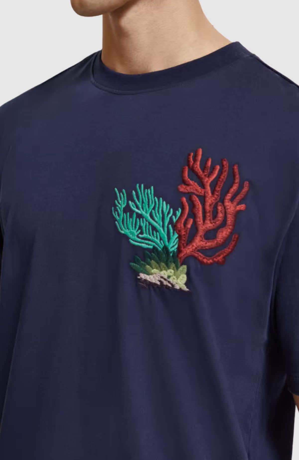 Embroidered Coral T-Shirt
