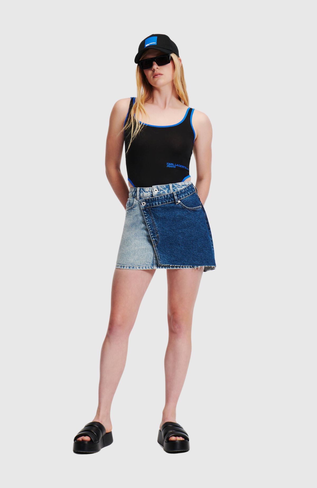 KLJ Recycled Denim Mini Skirt
