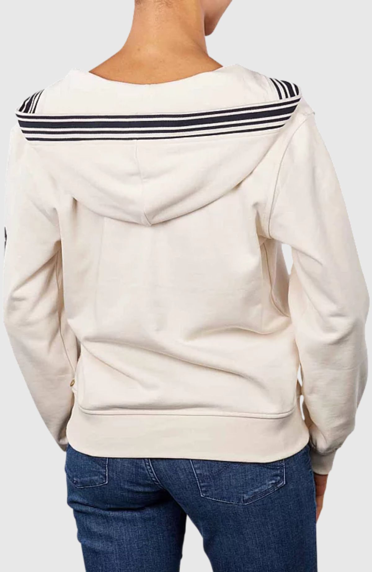 V-neck sailor hoodie