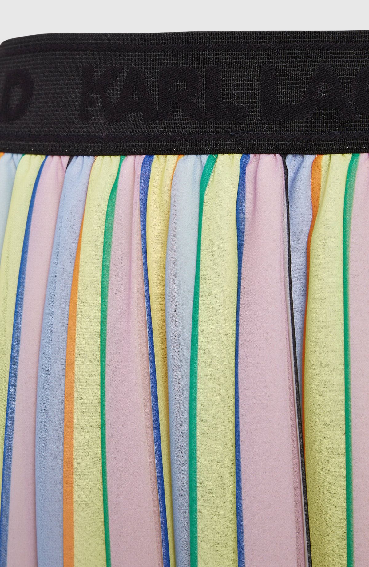 Stripe Pleated Skirt