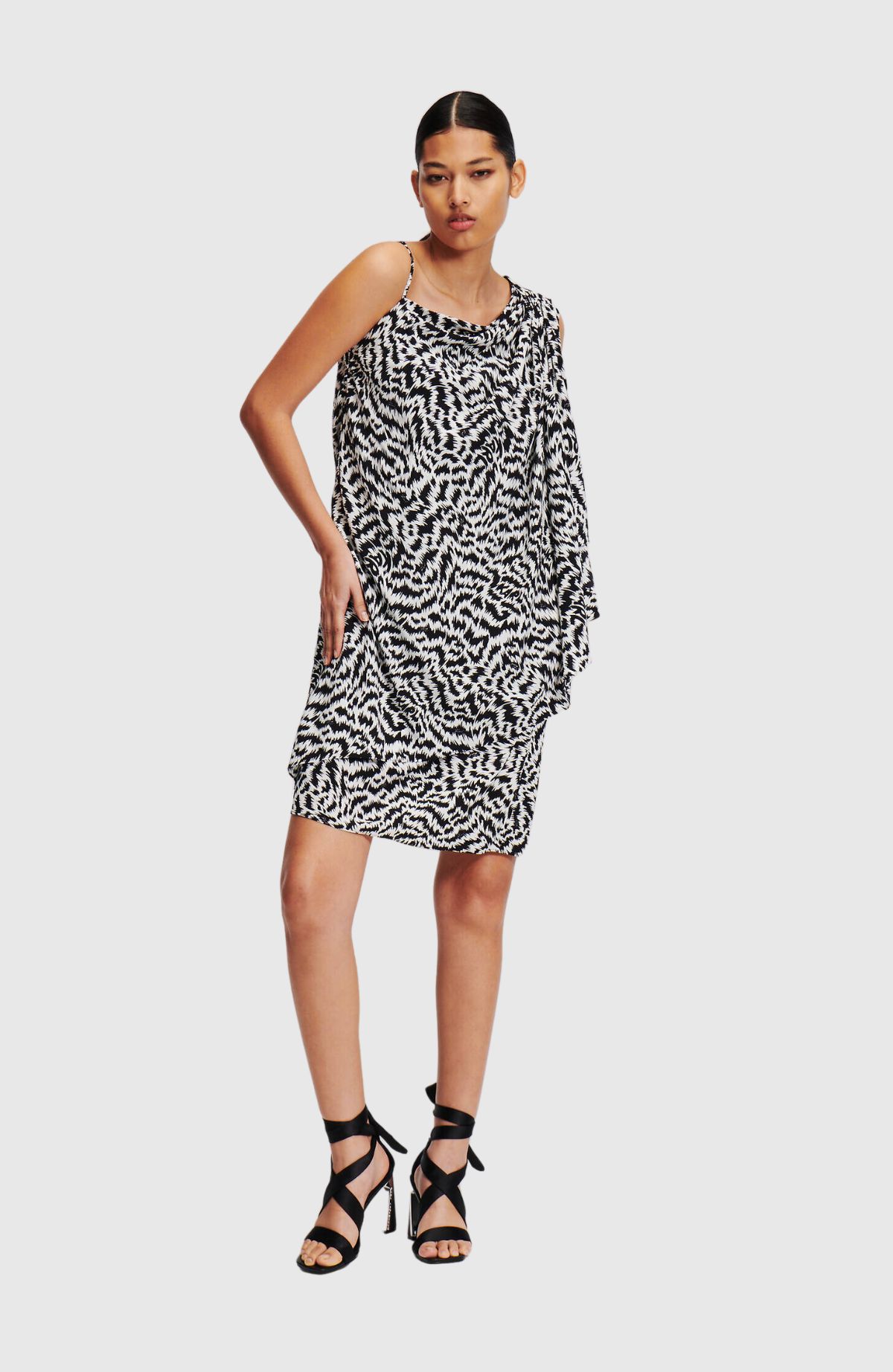 Printed Asymmetrical Dress